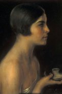 Girl with oil lamp